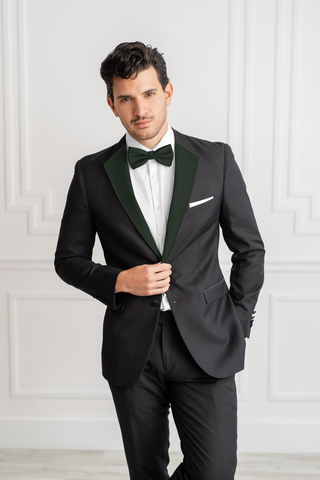 Hunter Green Satin Notch Lapels