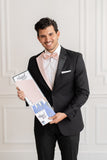 BLUSH SATIN NOTCH LAPELS