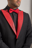 Red Alligator Print Lapels