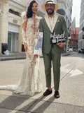 Off white Satin Notch Lapels