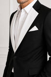 White Satin Notch Lapel