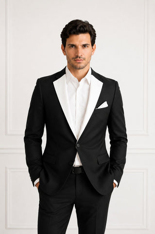 White Satin Notch Lapel