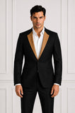 Yellow Gold satin notch lapels