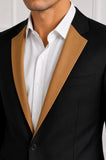 Yellow Gold satin notch lapels