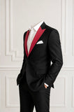 Red Satin Peak Lapels