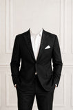 Black Velvet Crystal Studded Peak Lapel +Bowtie