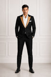 GOLD SATIN PEAK LAPEL