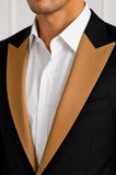 GOLD SATIN PEAK LAPEL