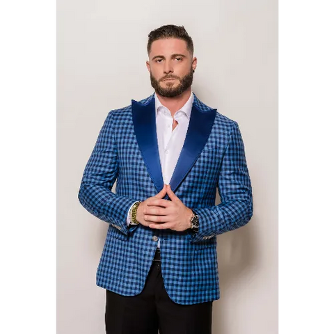 Blue Peak Satin Lapel