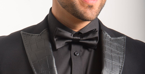 Black Satin Bowtie