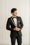 Black with White Trim Lapels