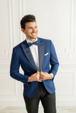 Blue Peak Satin Lapel