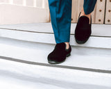 Black Velvet Loafers