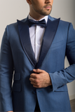 Blue Peak Satin Lapel