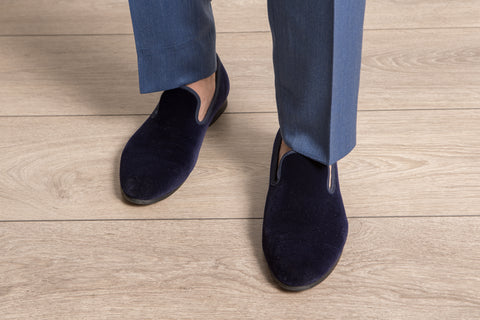 Blue Velvet Loafers