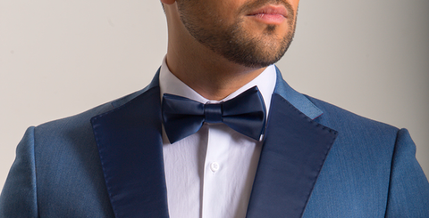 Blue Satin Bow Tie