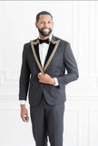 Velvet + Gold  Peak Lapels (black)