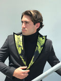 Green Floral  Peak Jacquard