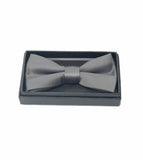 Grey Satin Bow Tie