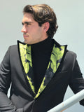 Green Floral  Peak Jacquard