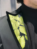 Green Floral  Peak Jacquard