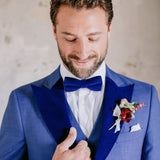 Royal Blue Velvet  Lapel set (SOLD OUT)